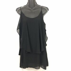 Ragged Glam Works Black Sleeveless Chiffon Dress Size Small